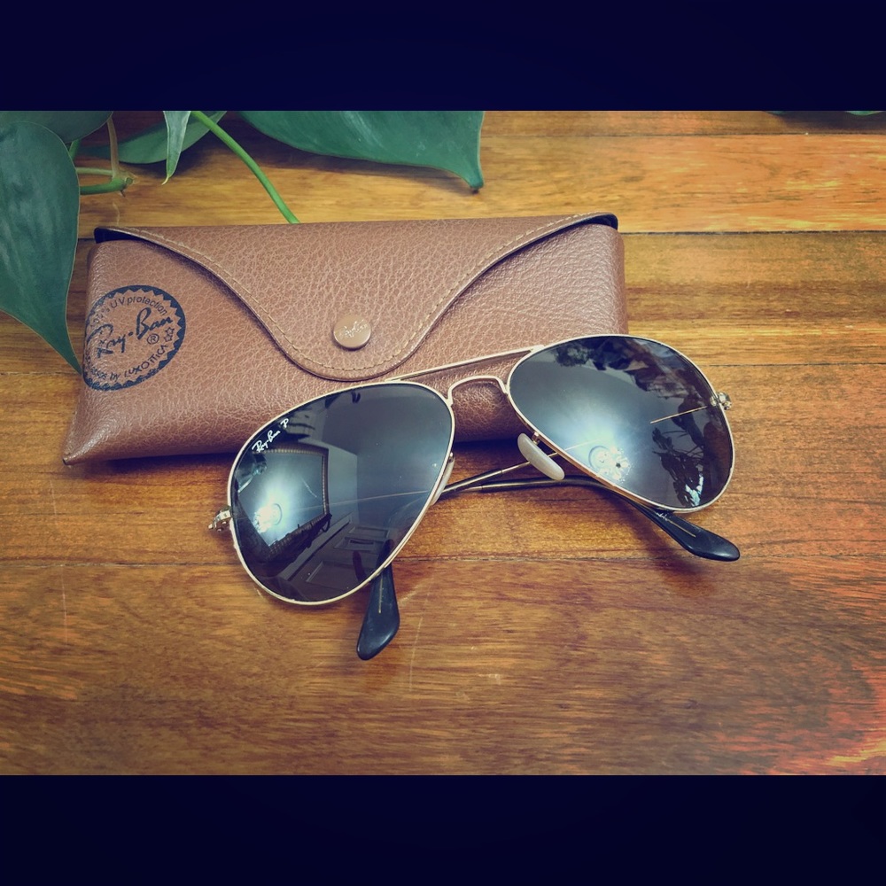 Ray Ban polarized aviator sunglasses